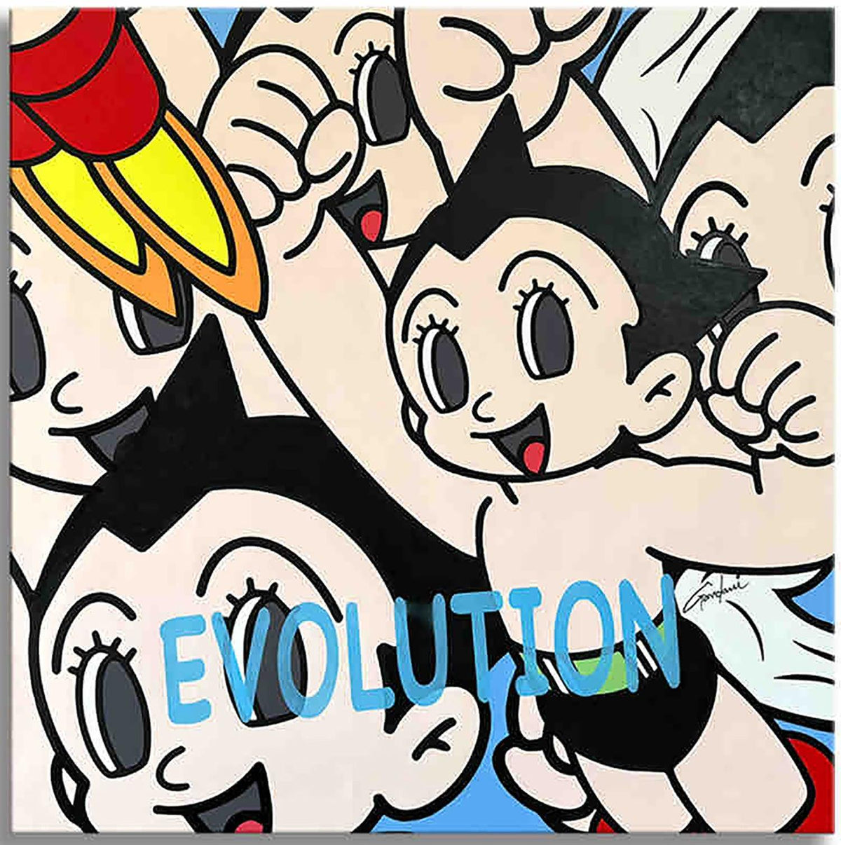 Astro Boy Evolution - Pintura original sobre lienzo