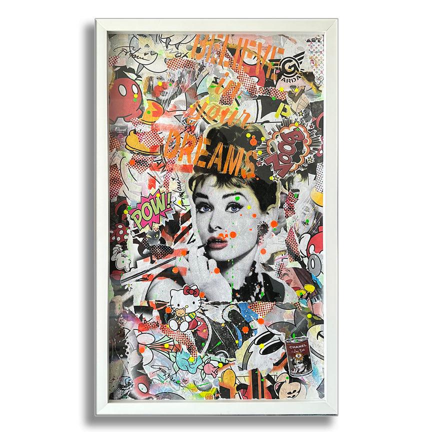 Audrey Hepburn Gold - Original Painting on paper