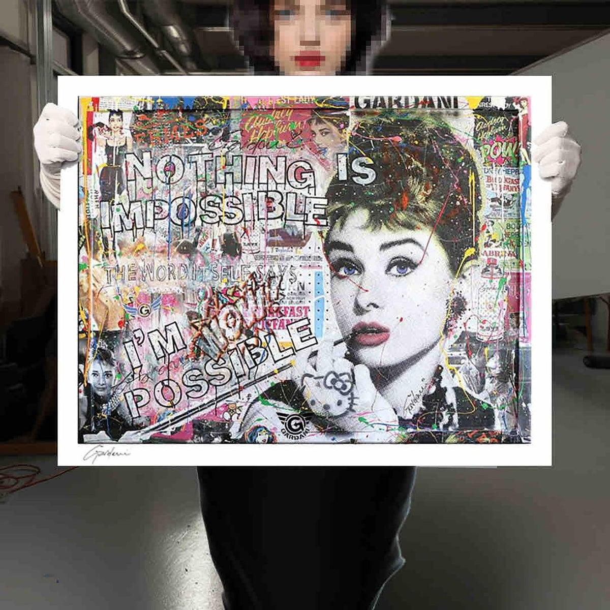 Audrey Hepburn Nothing is Impossible - Giclee Print on Canvas or Paper