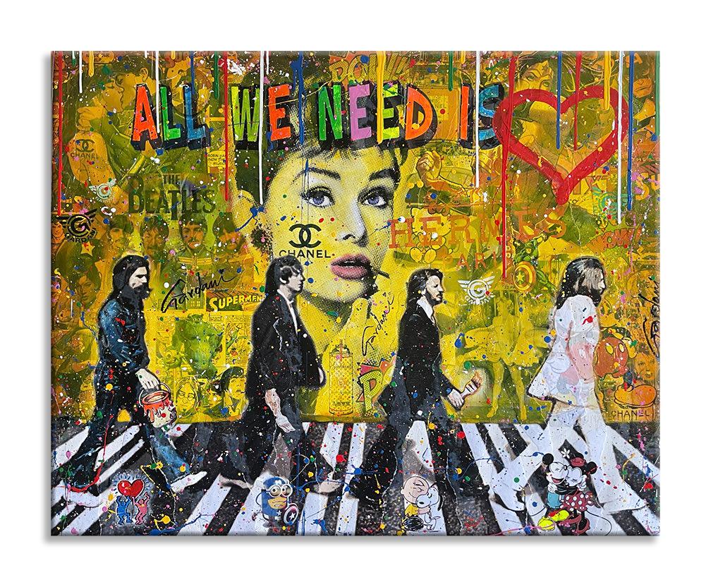 Les meilleurs amis des Beatles - Peinture originale sur toile