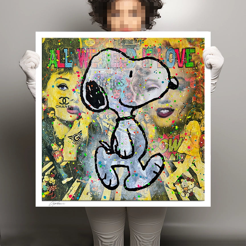 Beatles Snoopy - Giclee Print on Canvas or Paper