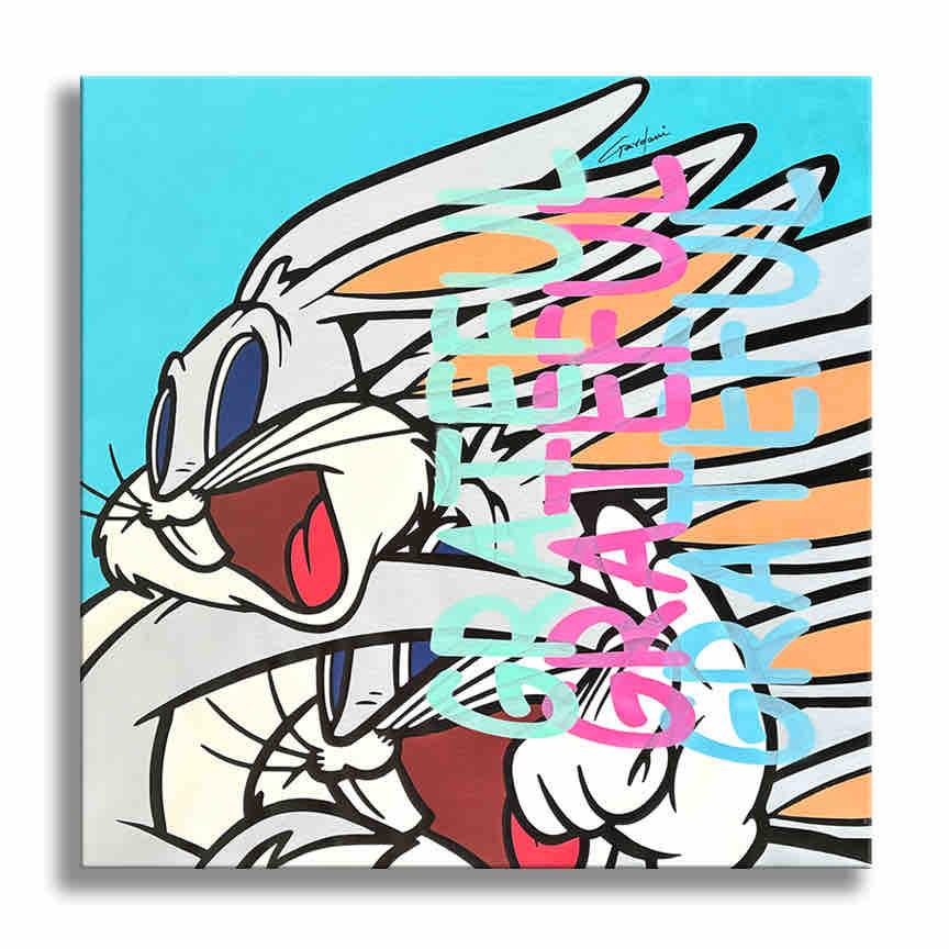 Bugs Bunny Way out - Pintura original sobre lienzo