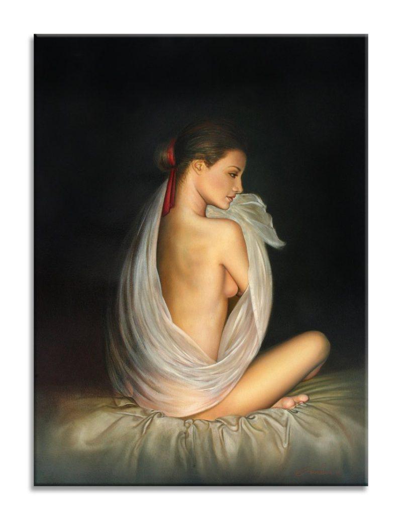 C Model - Original Painting on canvas, Realism Art