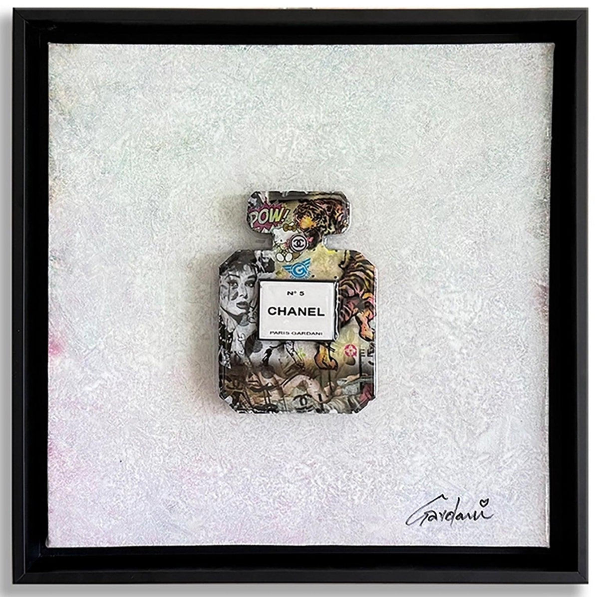 Ecos de Chanel N5: pintura/escultura 3D original