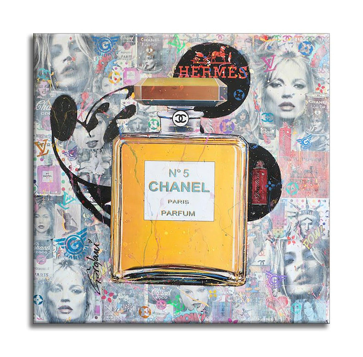 Chanel Paris Parfum Mickey - Peinture Originale sur Toile