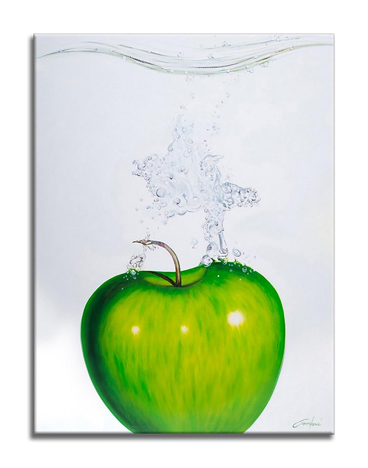 Green Apple 2 - Original Painting on Canvas