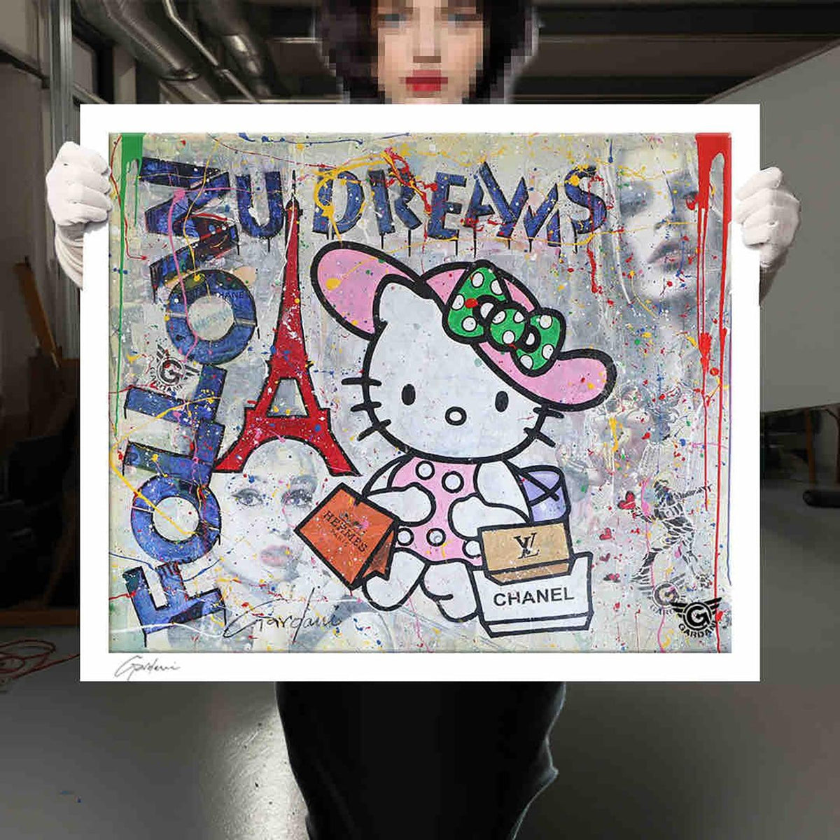 Hello Kitty – Hermes Chanel Louis Vuitton - Giclee Print on Canvas or Paper