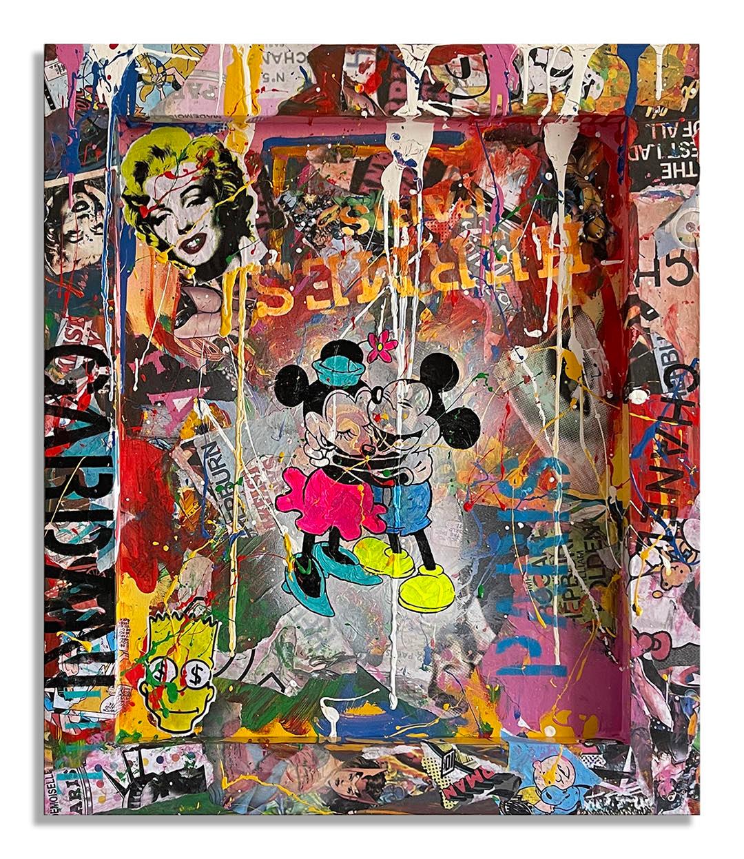 Mickey te ama más - Pintura original sobre lienzo