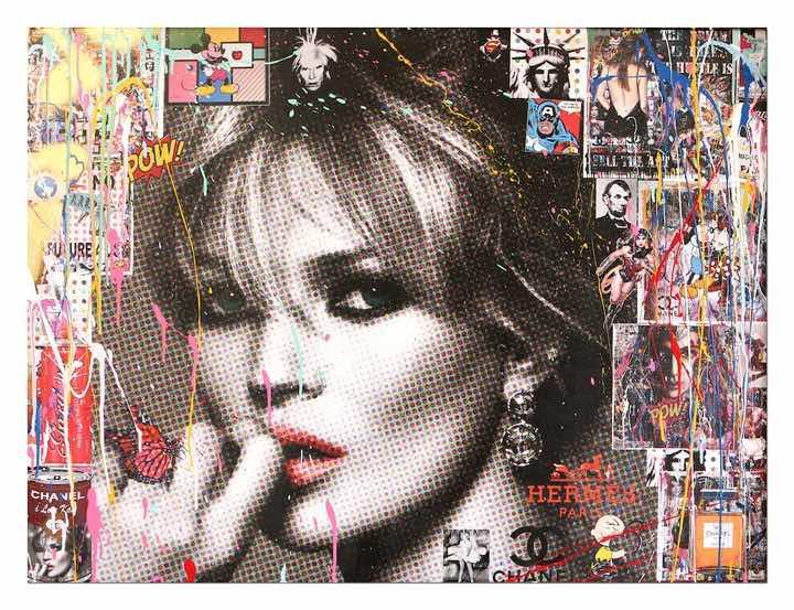 Kate Moss Fountain of Love -  Original Painting on canvas