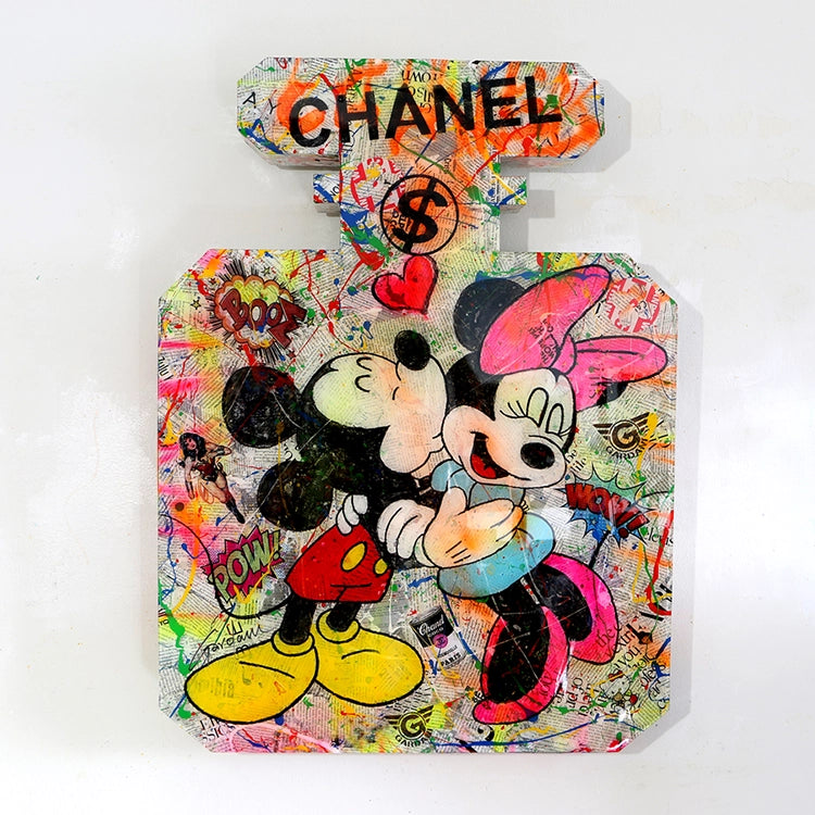 Kiss Chanel Mickey  – Original 3D Wall Sculpture
