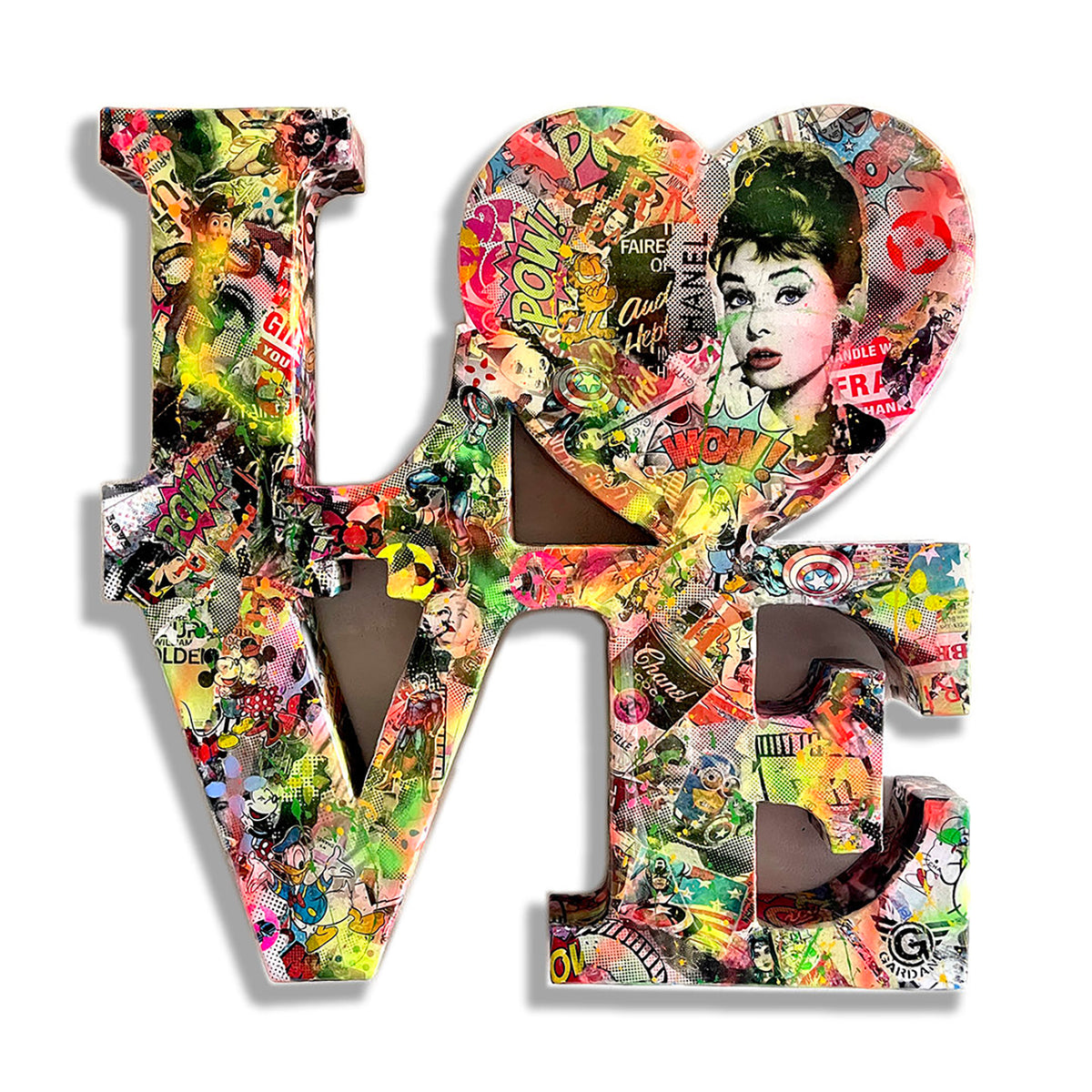 LOVE Audrey Hepburn – Original 3D Wall Sculpture