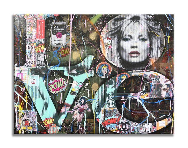 J'aime Kate Moss - Peinture originale sur toile