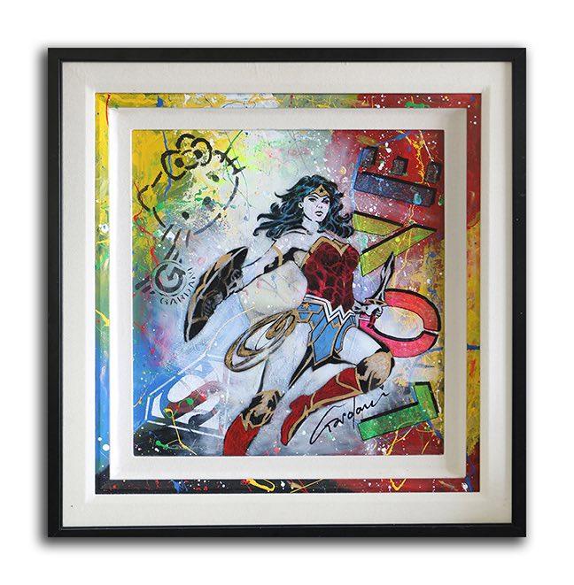 L'amour de Wonder Woman - Peinture originale sur toile