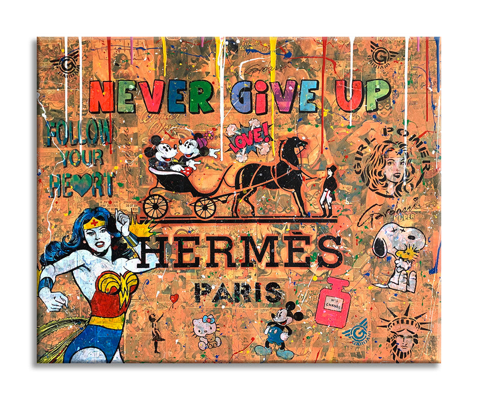 Love Paris Hermes - Original Painting on canvas