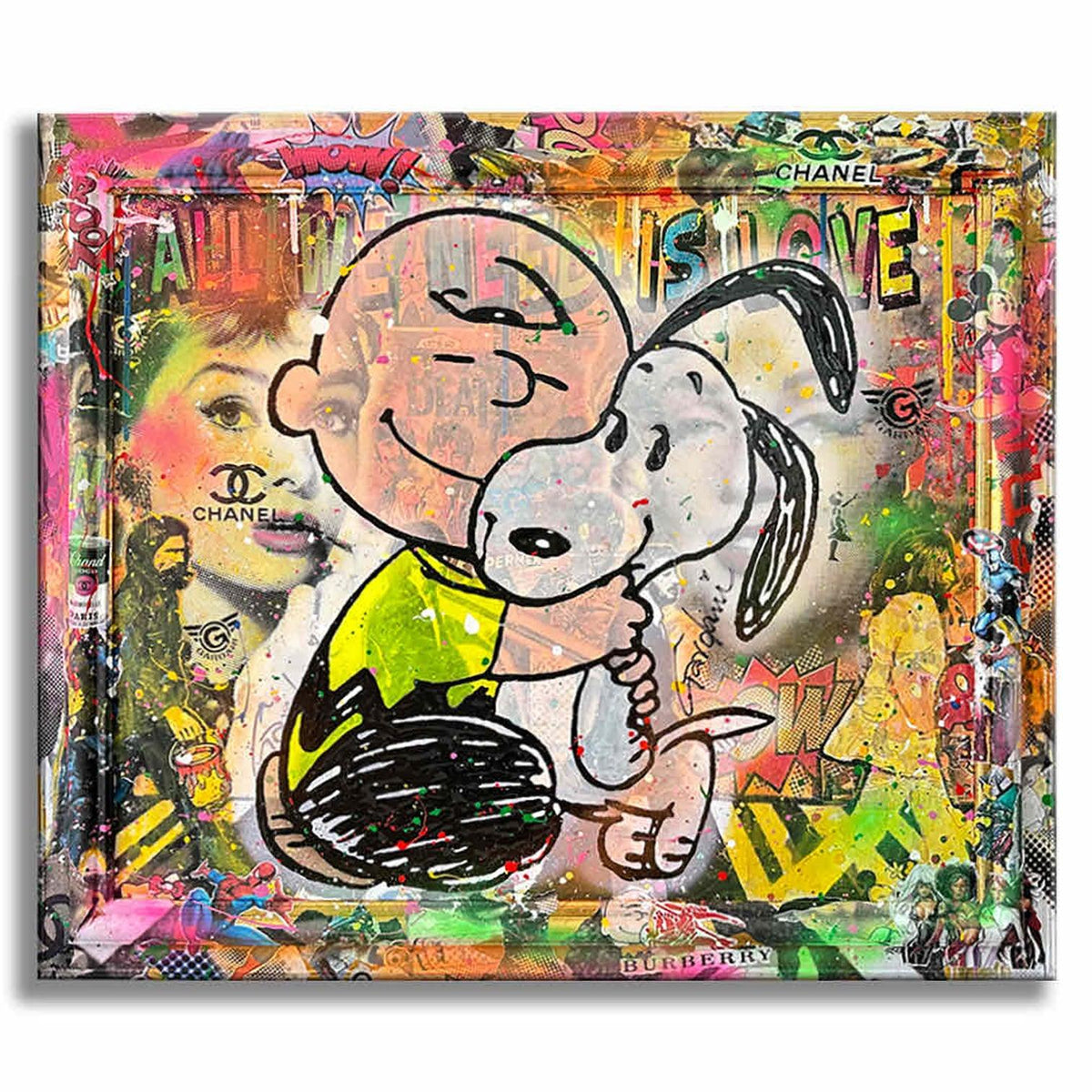 Snoopy Conducteur prudent - Peinture originale sur toile