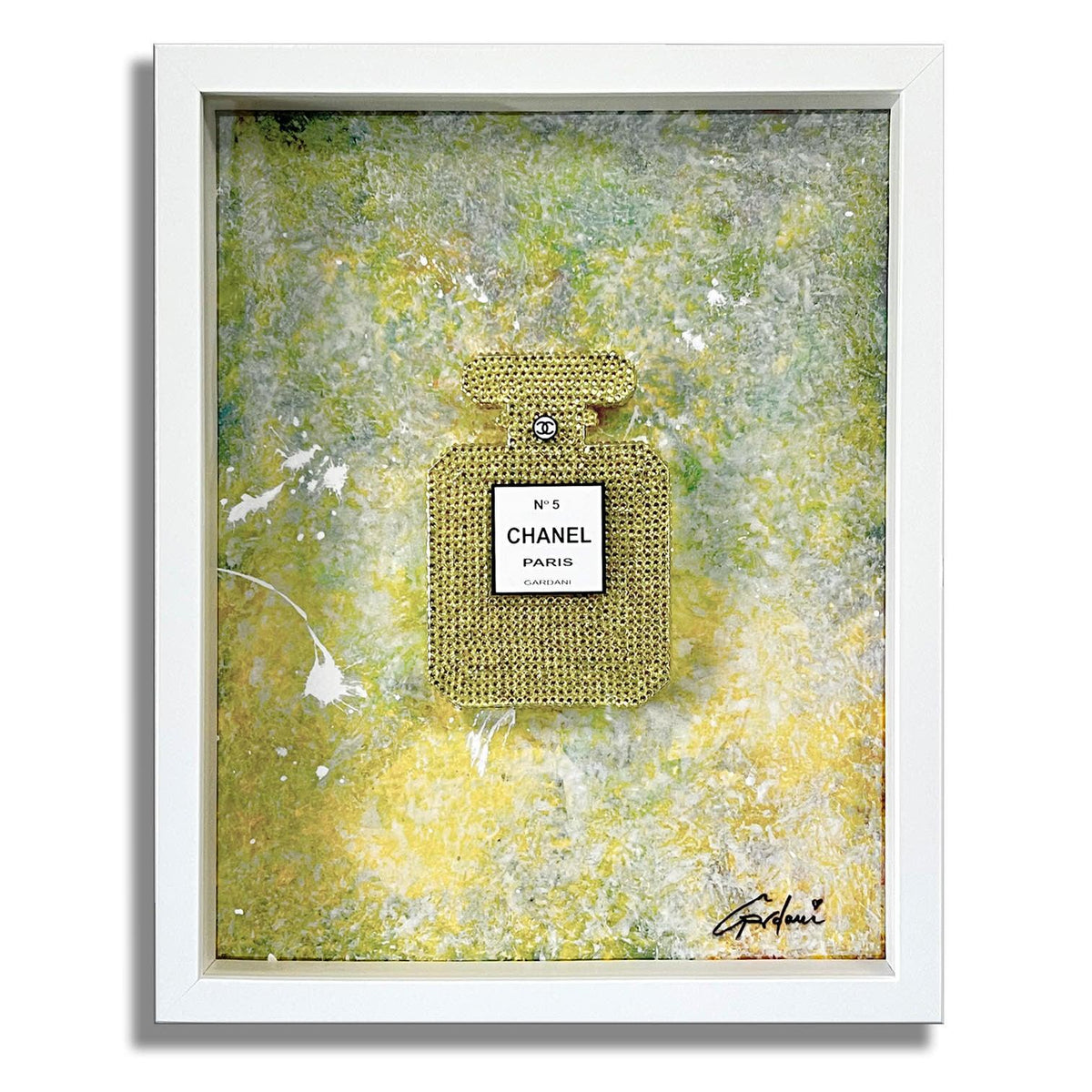 Loving Time – Peinture/Sculpture Swarovski originale sur toile