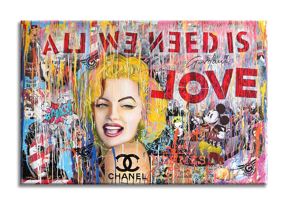 Marilyn All We Need - Peinture originale sur toile