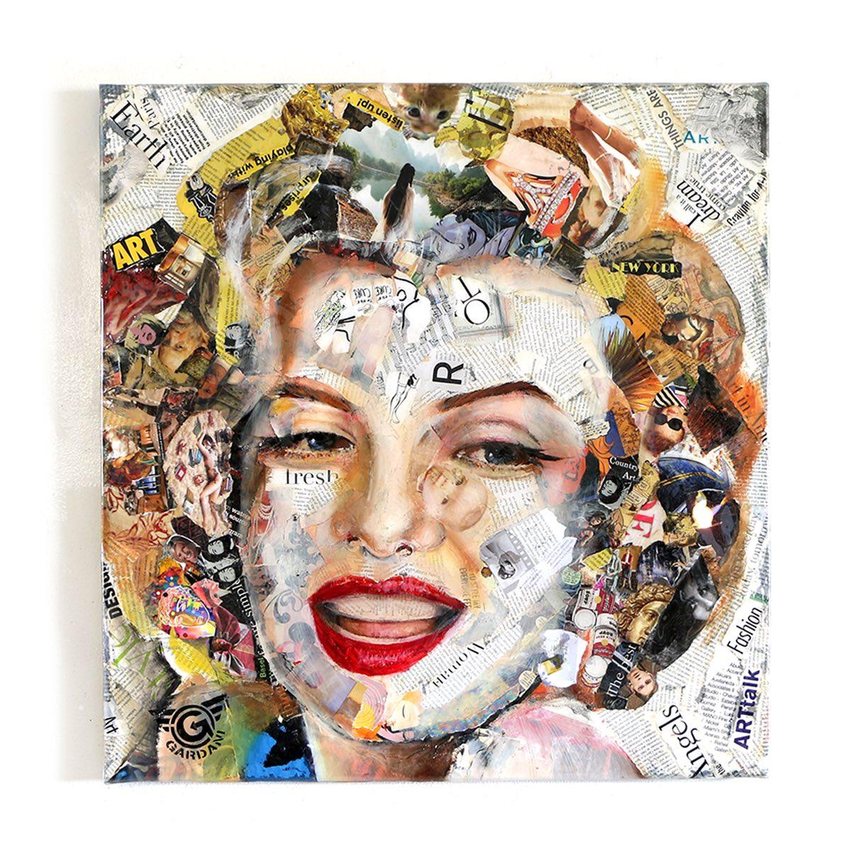 Marilyn Coeur Rouge - Peinture Originale sur Toile