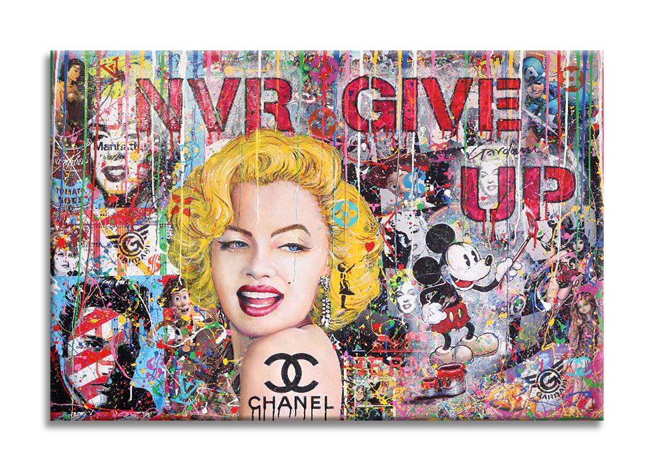 Marilyn Nvr Give Up - Original Painting on Canvas