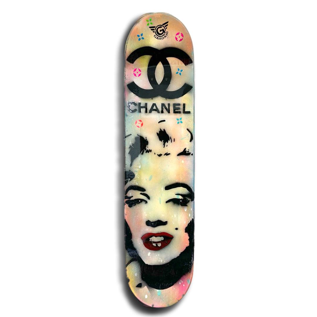 Marilyn Skateboard - Peinture Originale sur Skateboard