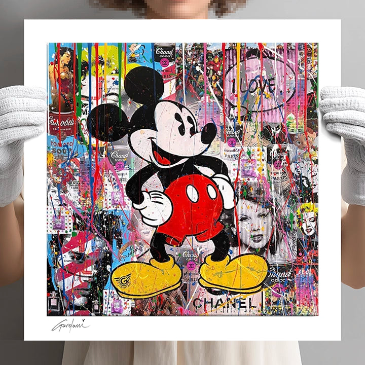 Mickey – I Love - Giclee Print on Canvas or Paper