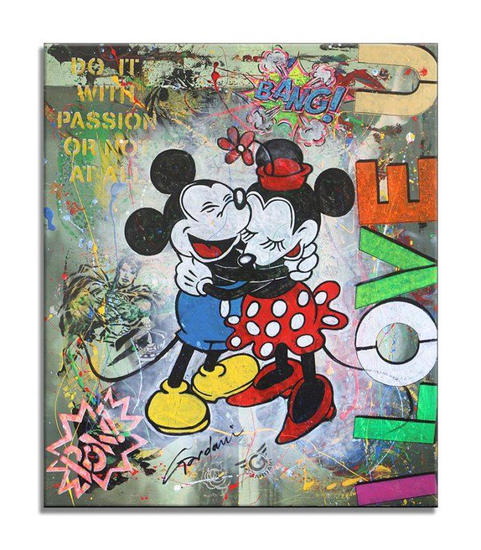 Minnie Love Hug - Peinture originale sur toile