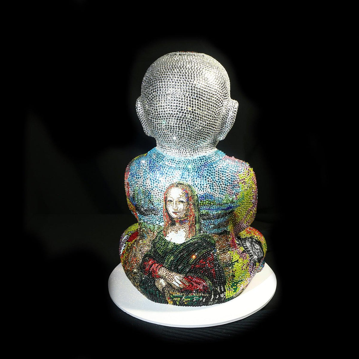 Never Give Up Buddha - side 2 - Original Swarovski Sculpture