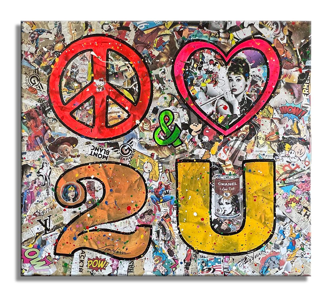 Peace Love 2U – Peinture originale sur toile