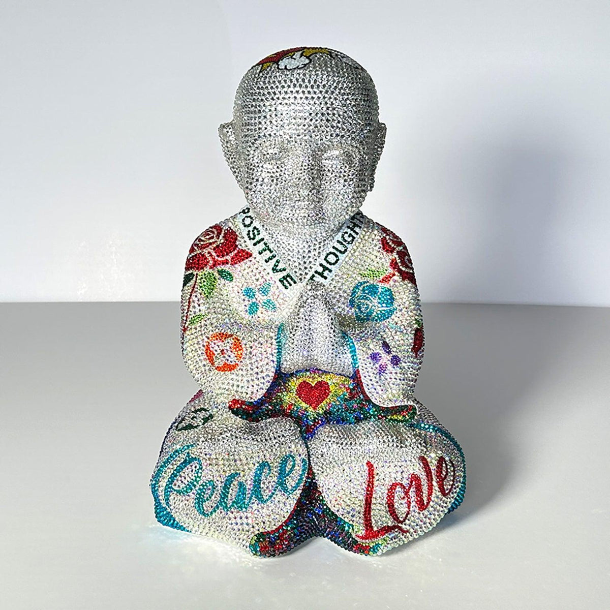 Pensées positives – Sculpture Swarovski originale (Côté 1)