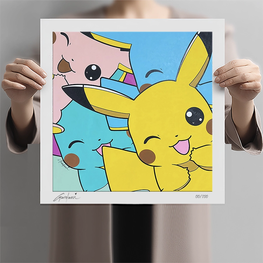Smile Pikachu - Giclee Print on Canvas or Paper