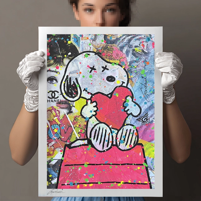 Snoopy  Love More- Giclee Print on Canvas or Paper