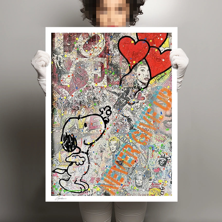 Snoopy Loves - Giclee Print on Canvas or Paper