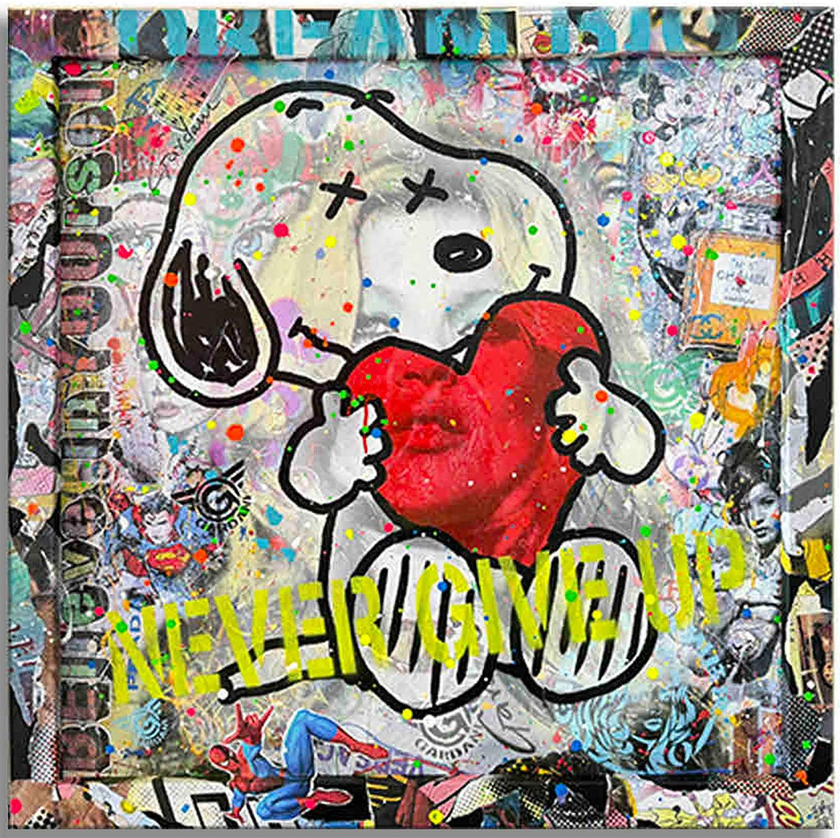 Snoopy Conducteur prudent - Peinture originale sur toile