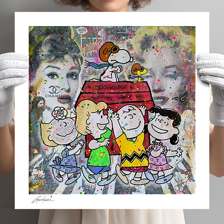 Snoopy Flying - Giclee Print on Canvas or Paper