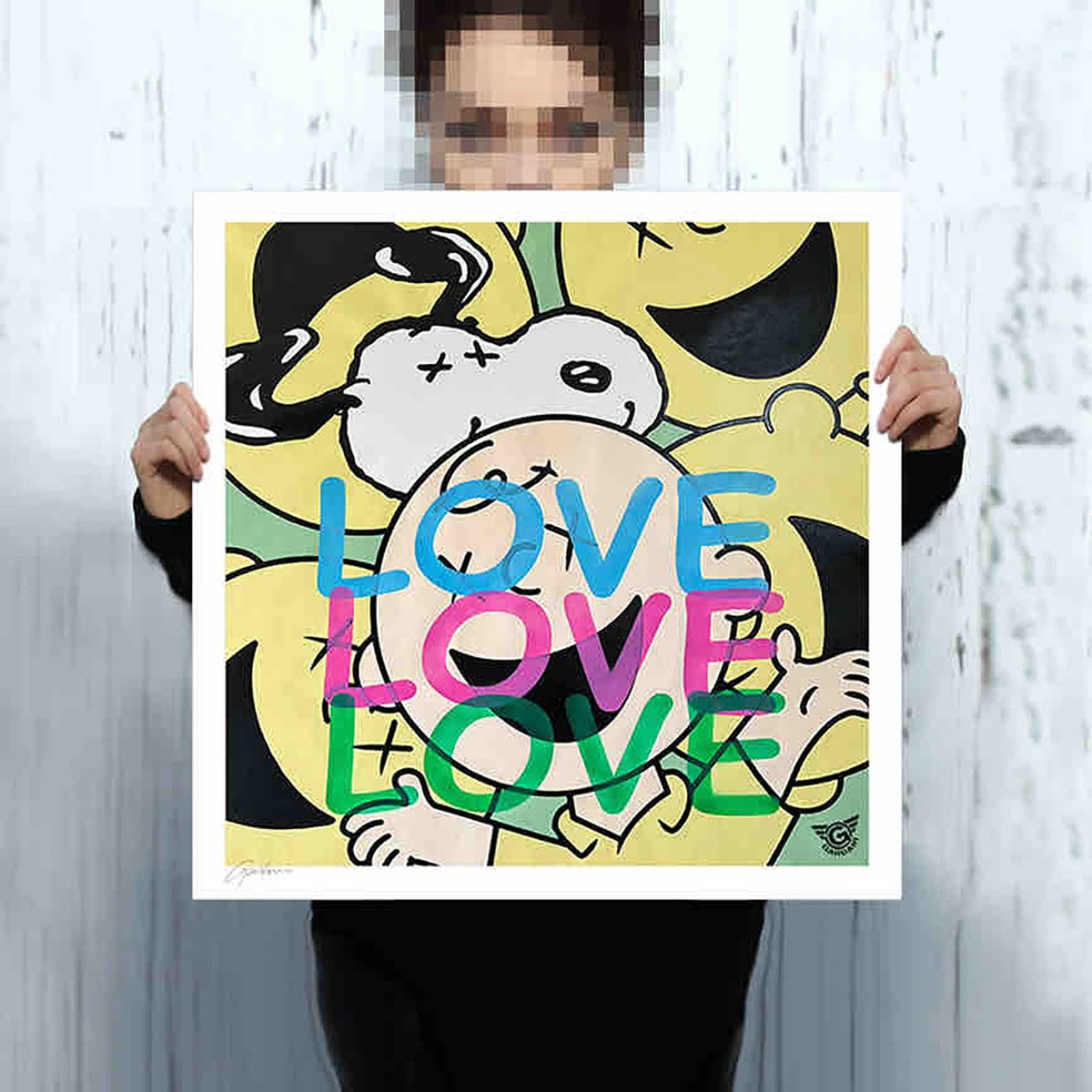 Snoopy i love u lots! - Giclee Print on Canvas or Paper