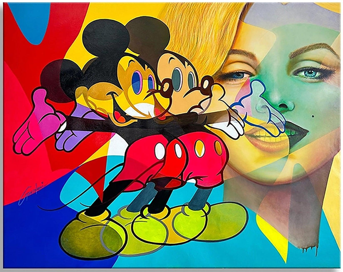 Symphonie Mickey Marilyn - Peinture Originale sur Toile