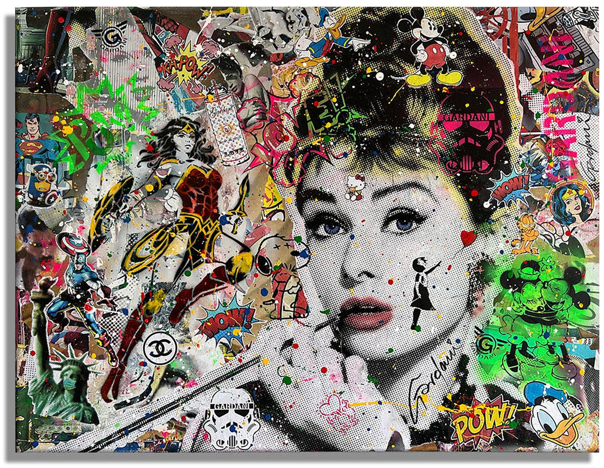 Wonder Audrey - Peinture originale sur toile