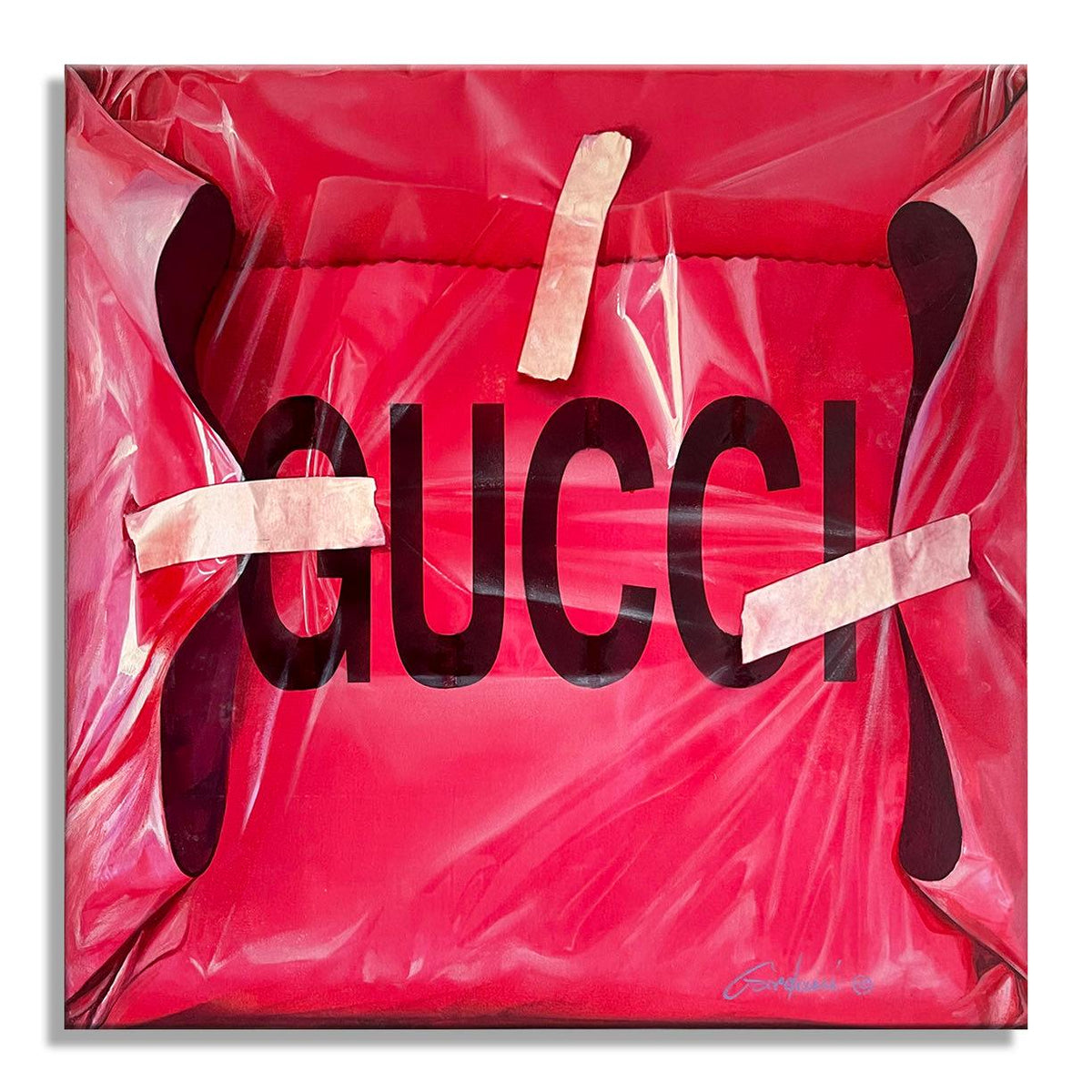 Enveloppé avec Gucci - Peinture originale sur toile 