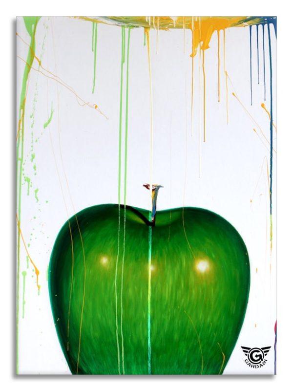 Green Apple - Original Painting on Canvas